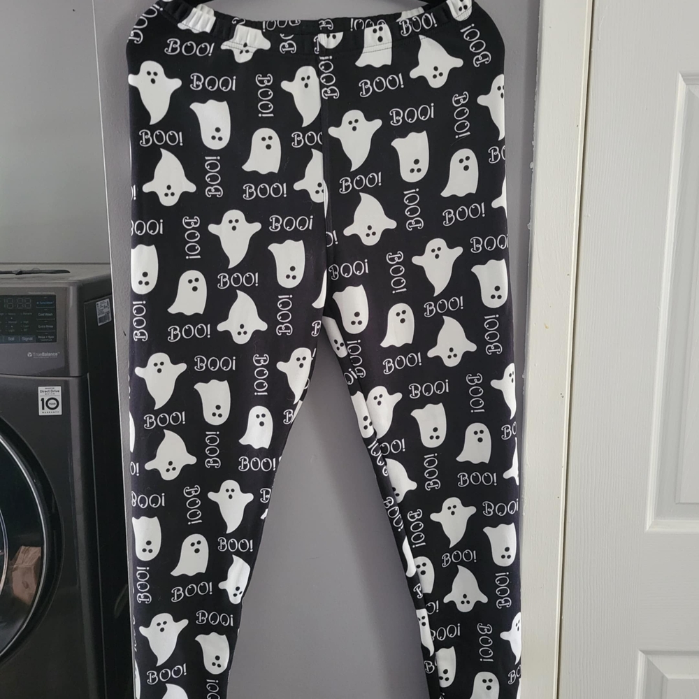 Black and White Ghost Print Leggings